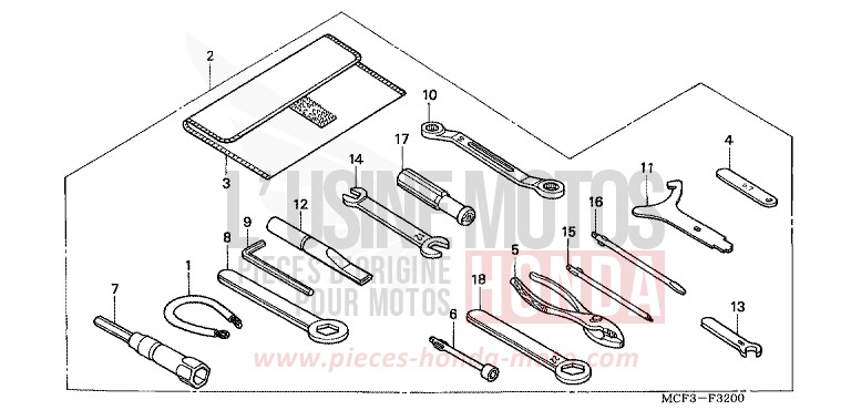 OUTILS de VTR1000 SP-1 ACCURATE SILVER METALLIC (NH146) 2001